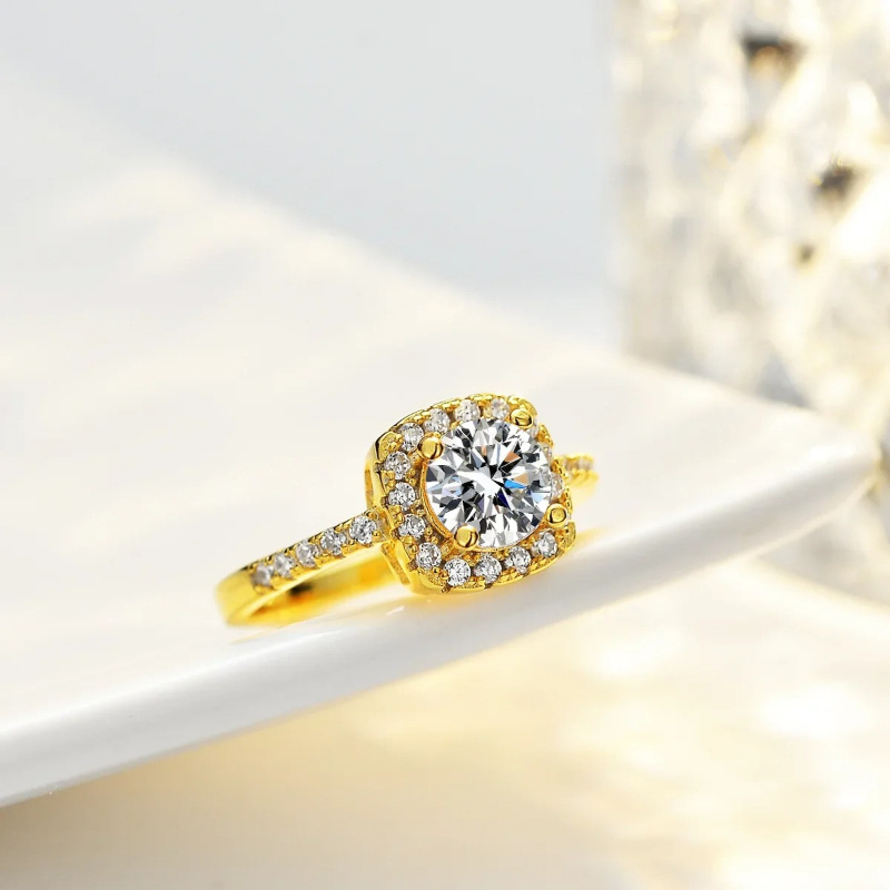 Women's 0.5/1/2/3 Carat White Moissanite Square-Shaped Ring